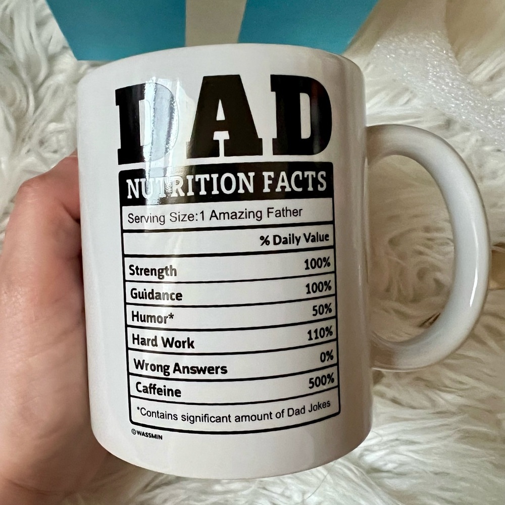 Dad nutritional facts label coffee mug gift